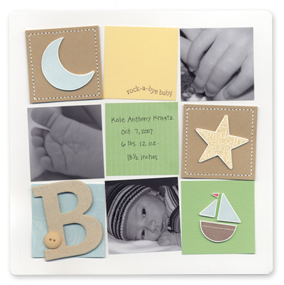 Stampin' Memories Rock A Bye Baby Scrapbook Page