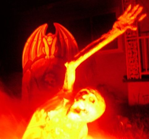 Groundbreaking zombie with lighting